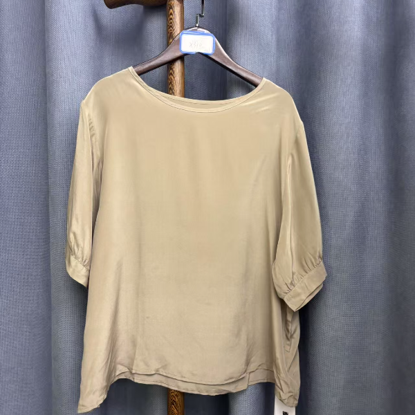 (微暇款)夏季新款气质时尚百搭桑蚕丝短袖T恤女X310