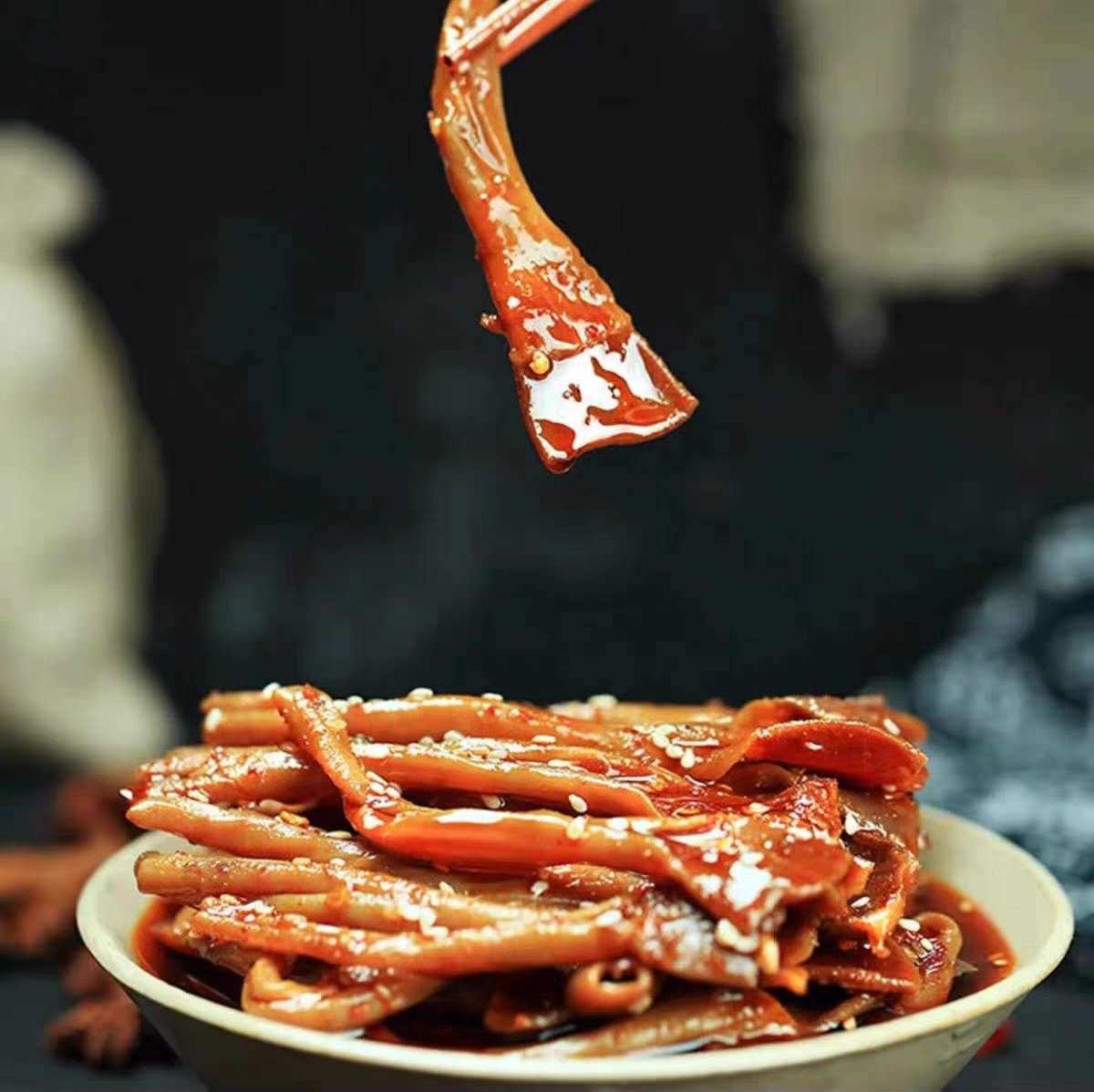 忆·长香嘴重庆美食150g鸭食管辣卤菌把鸭郡把零食香辣鸭肠头郡把