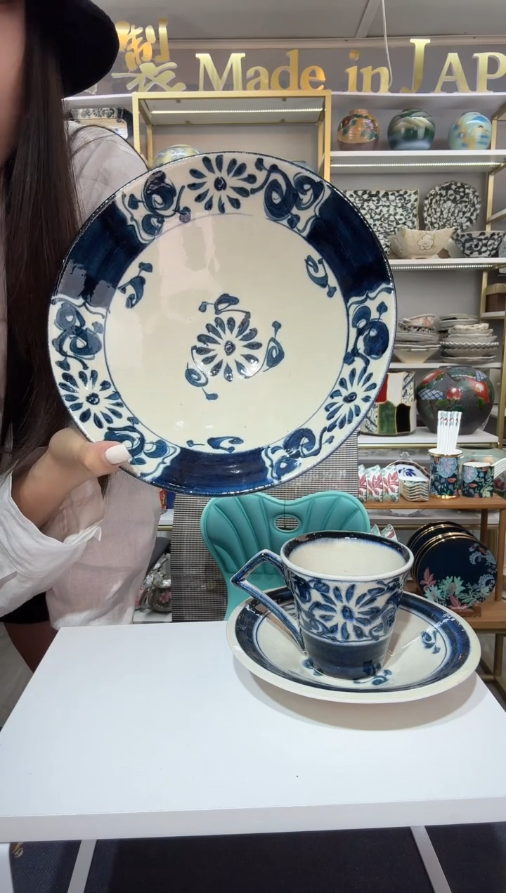 陶瓷宗山家手绘陶瓷斗笠盛钵23.5cm