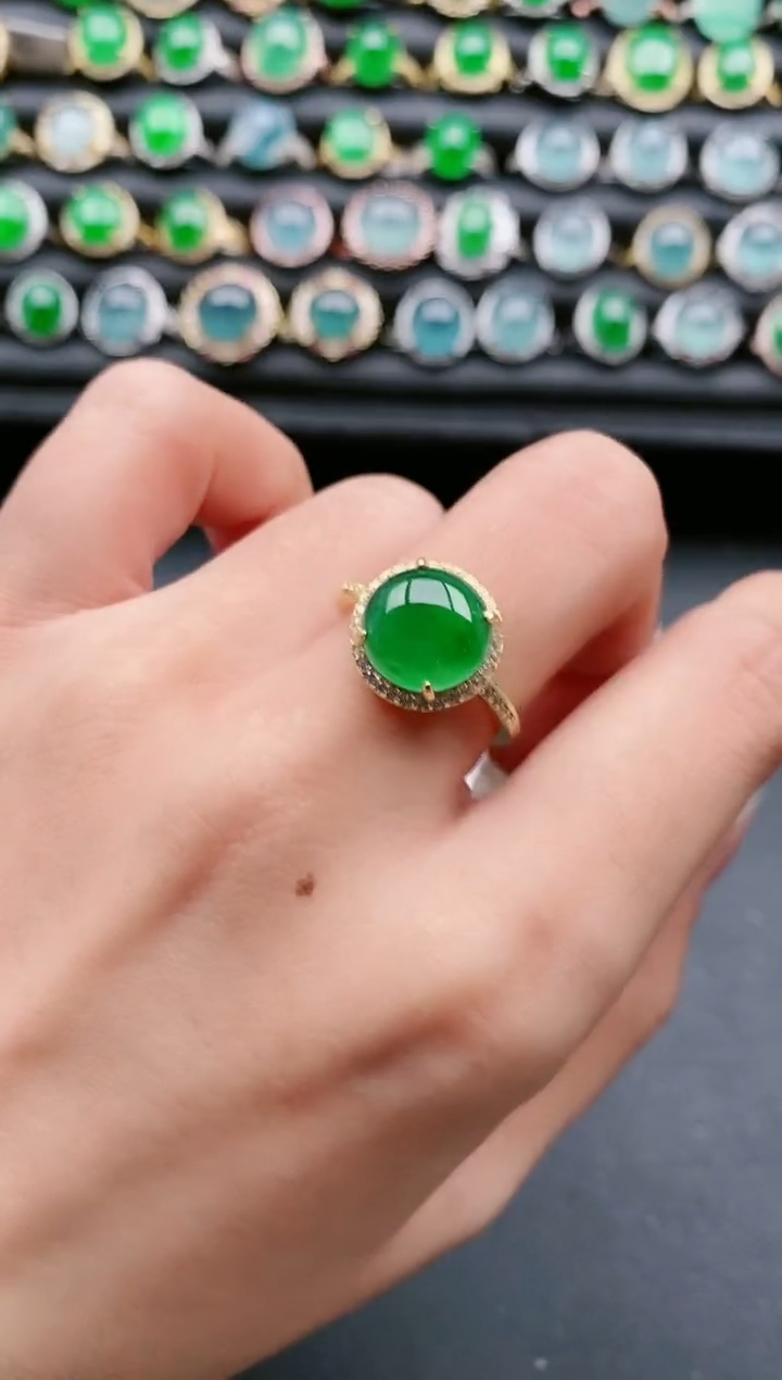 【闪购商品】翡翠戒指银S925镶嵌111111111
