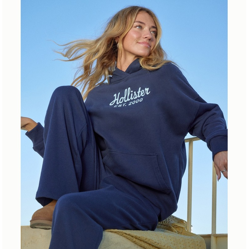 Hollister经典LOGO保暖抓绒美式连帽卫衣26春新款女装352-6041