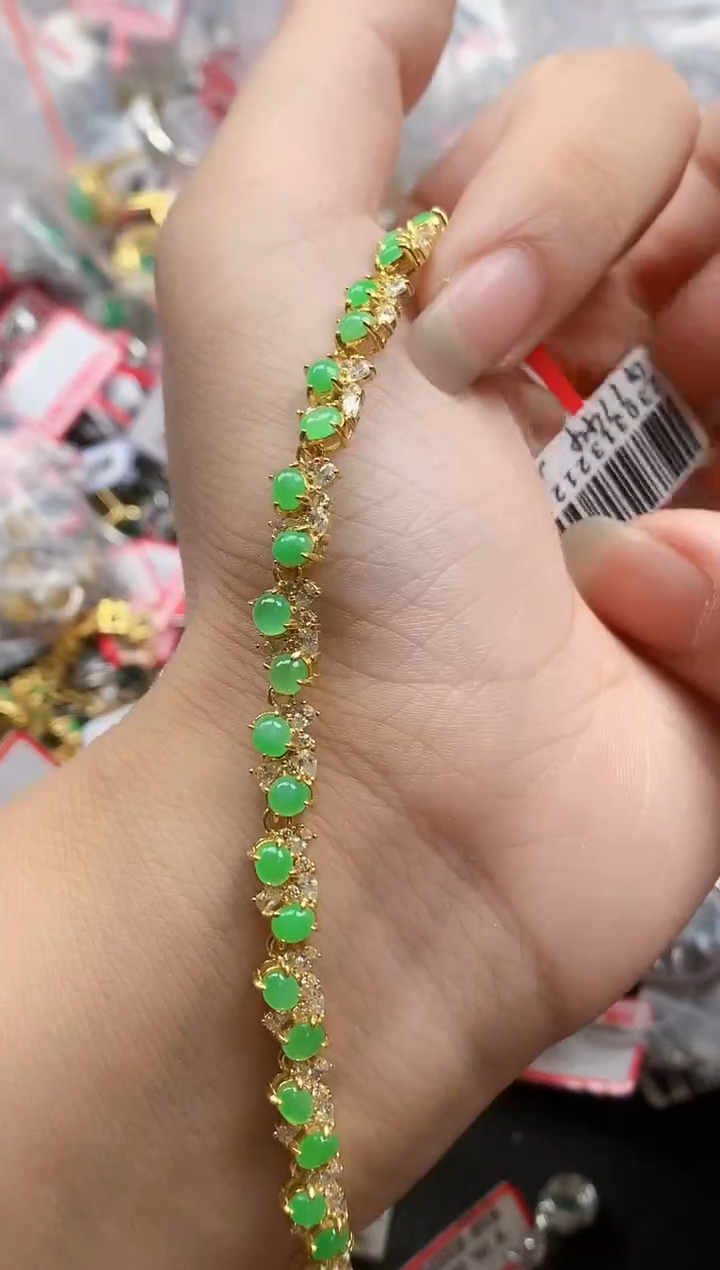 银S925镶嵌戒指翡翠天然A货缅甸翡翠