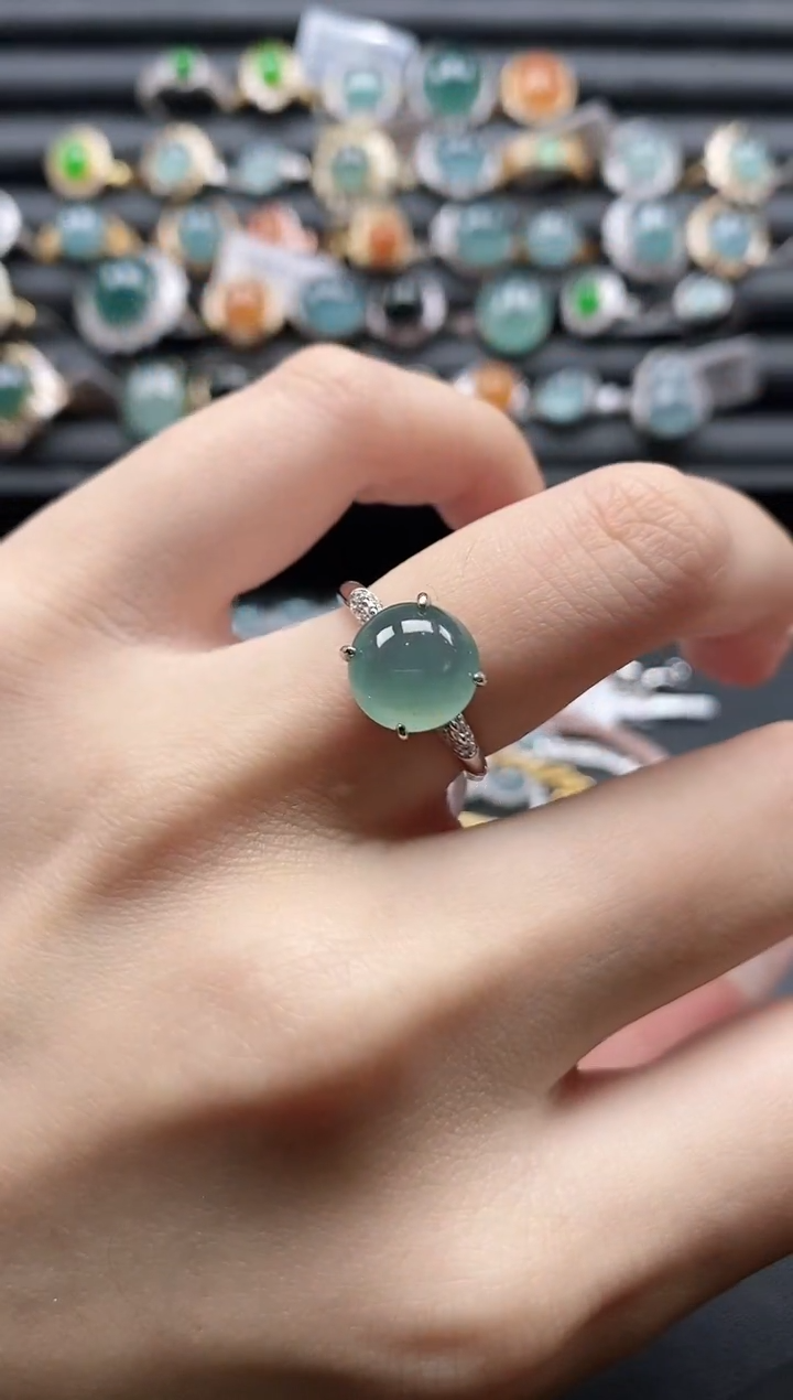 【闪购商品】翡翠戒指银S925镶嵌1111