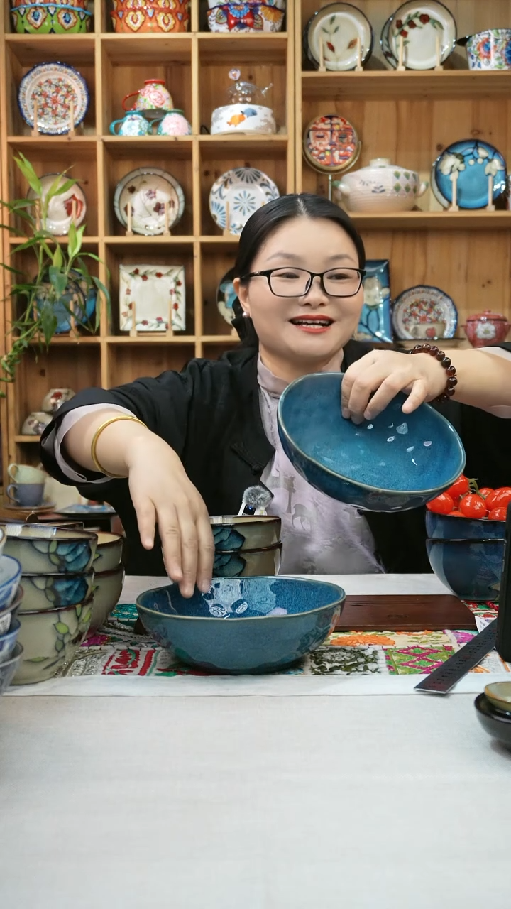 瓷片小可陶瓷高温两只大碗18厘米