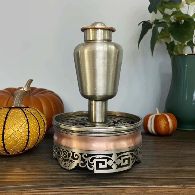 白铜复古纯手工油灯盏老式工艺品家用