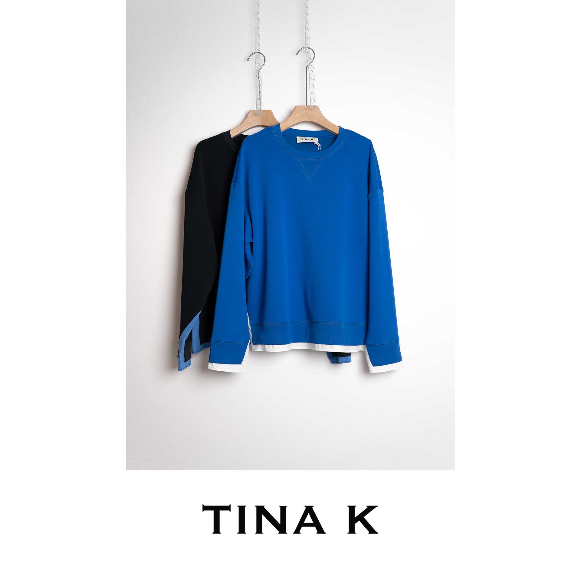 TinaK柔软云朵棉套头圆领春秋长袖T恤时尚女士休闲卫衣WY125471