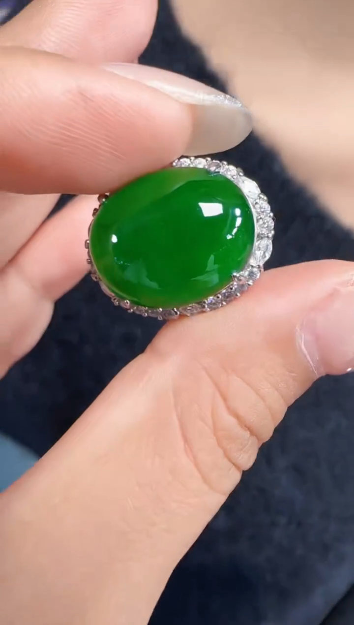 未镶嵌定制翡翠翡翠戒指49