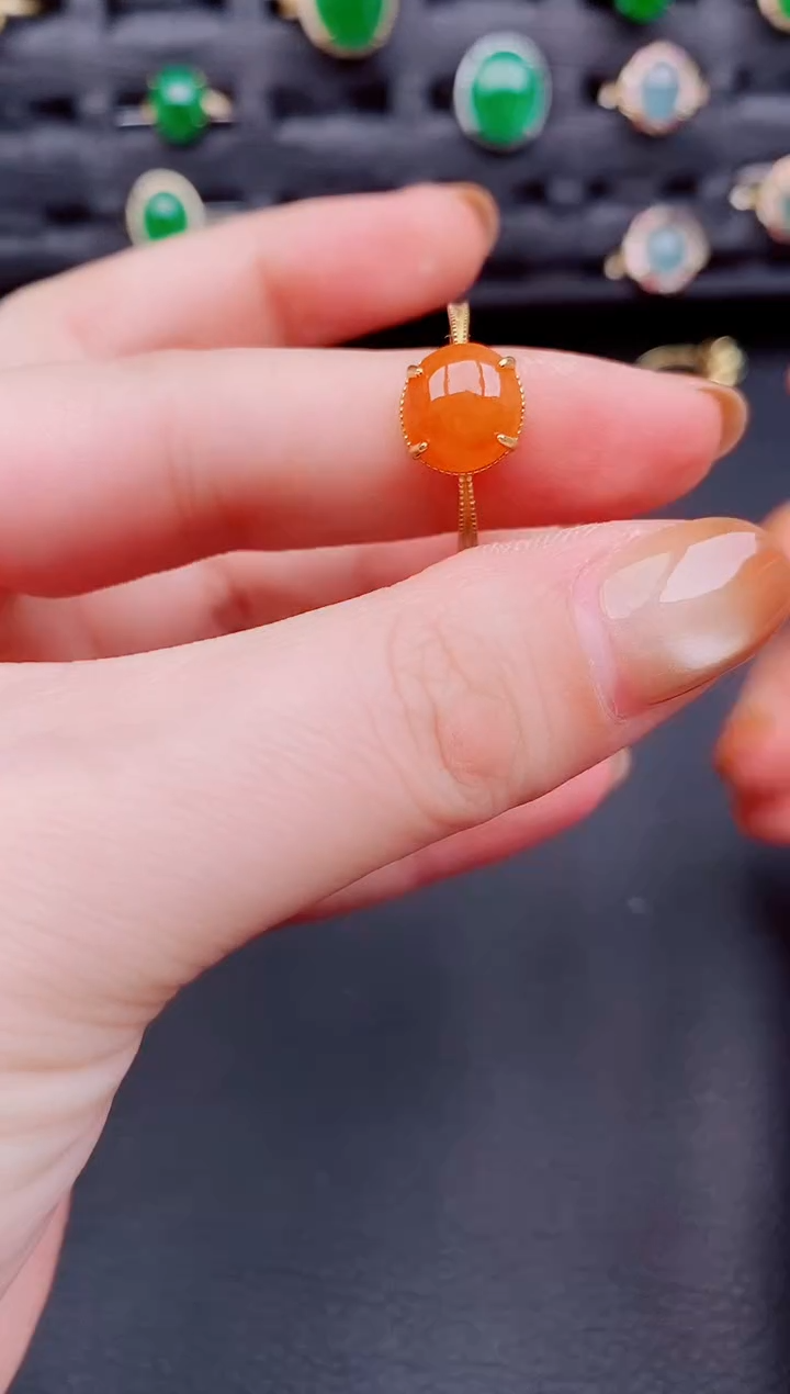 【闪购商品】翡翠戒指银S925镶嵌天然a货翡翠328
