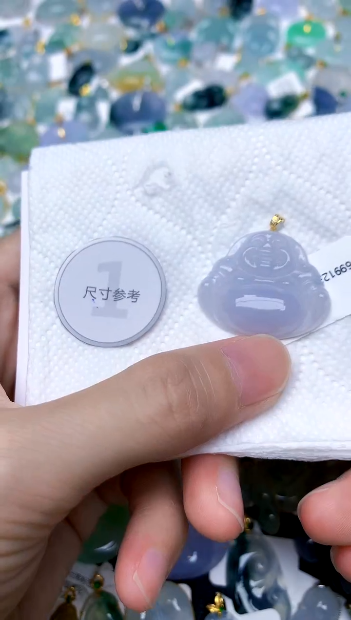 颈饰18K金镶嵌翡翠天然A货翡翠