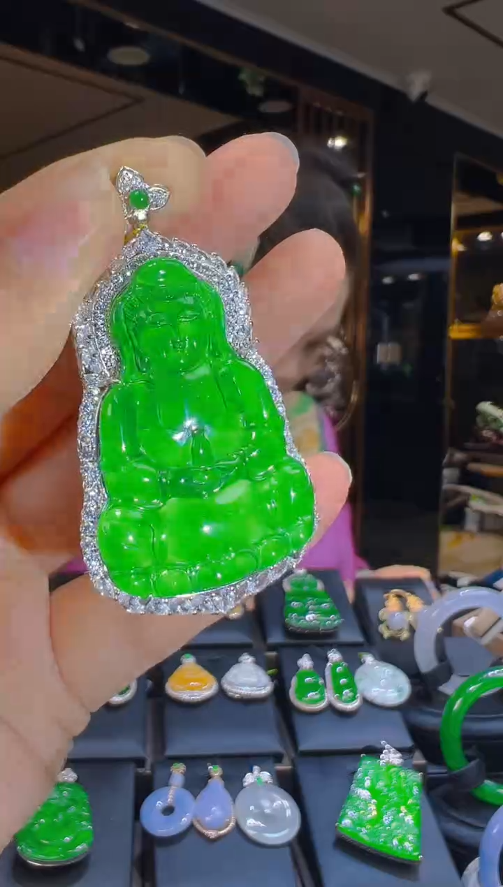 翡翠银S925镶嵌吊坠(赠链)142（多样性发其一）