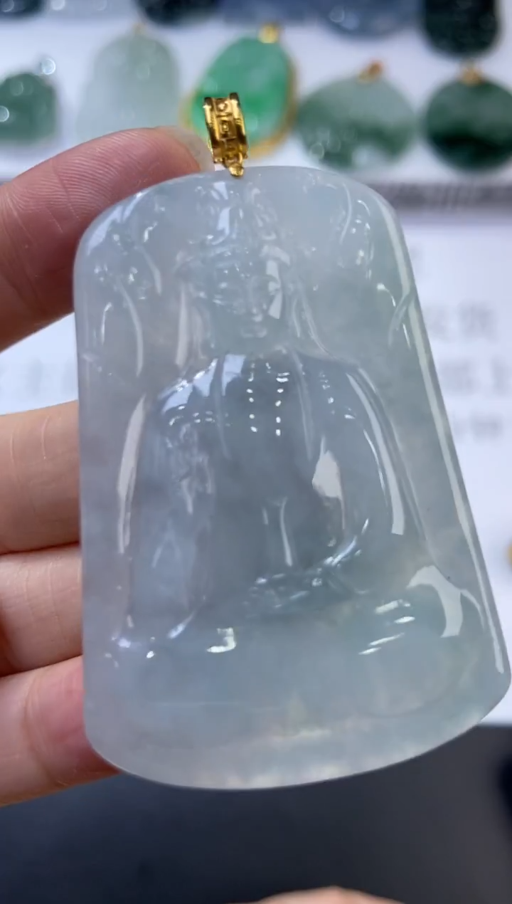 18K金镶嵌挂件翡翠376539  多人