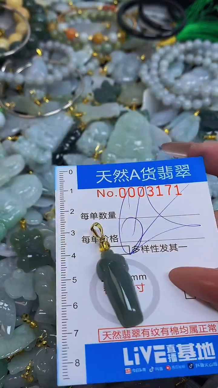 颈饰未镶嵌翡翠净货挂件-3171