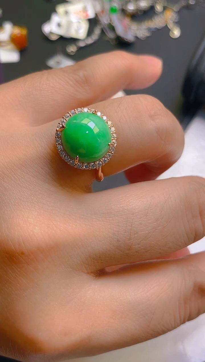 【闪购商品】翡翠耳饰银S925镶嵌天然A货翡翠1