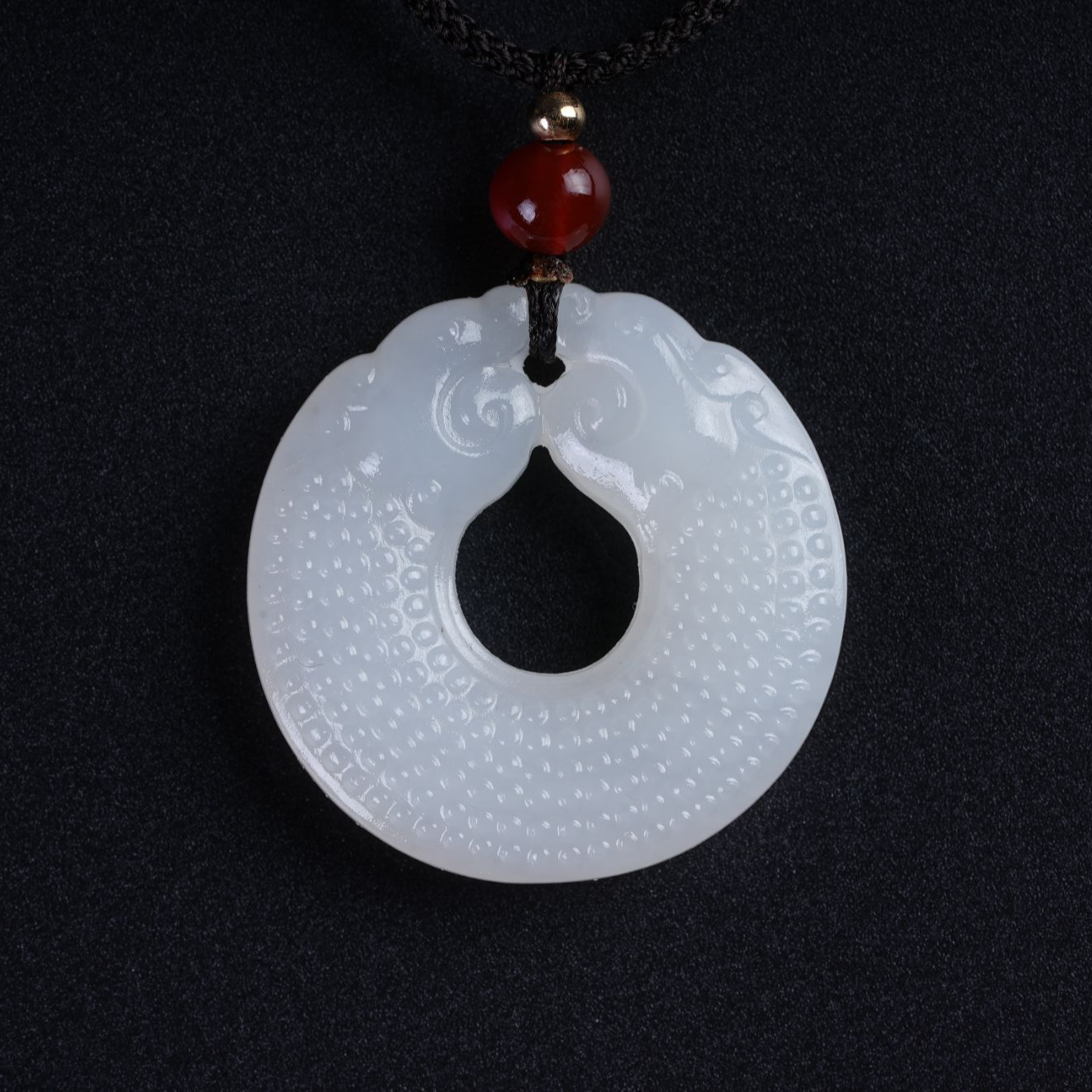 双龙衔珠 白玉款 和田玉