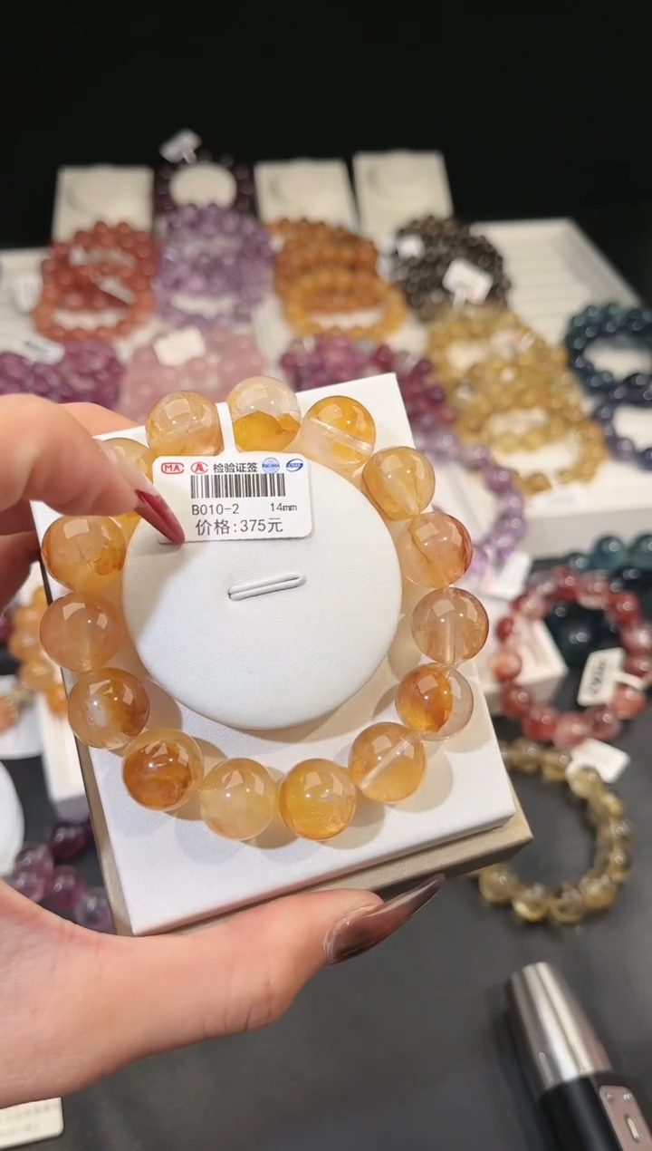 【闪购商品】水晶手链未镶嵌多样性发一黄胶花14mm