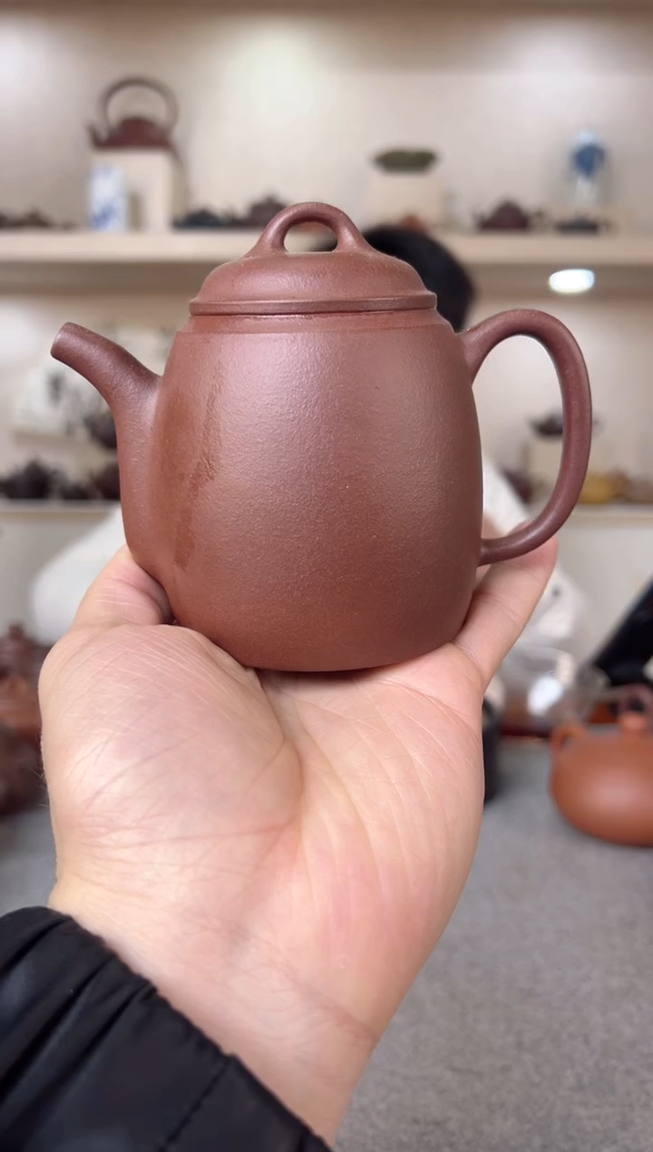 【闪购商品】紫砂茶壶古秦权 紫泥 半手工