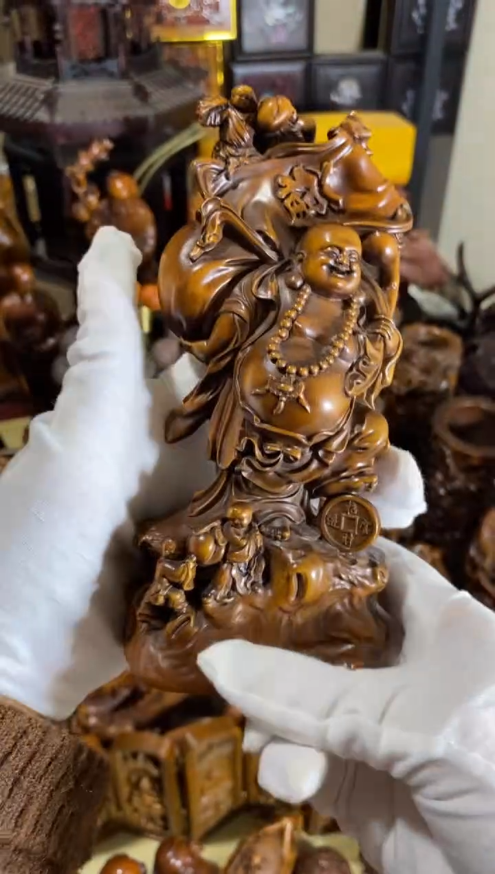 小叶黄杨摆件弥勒