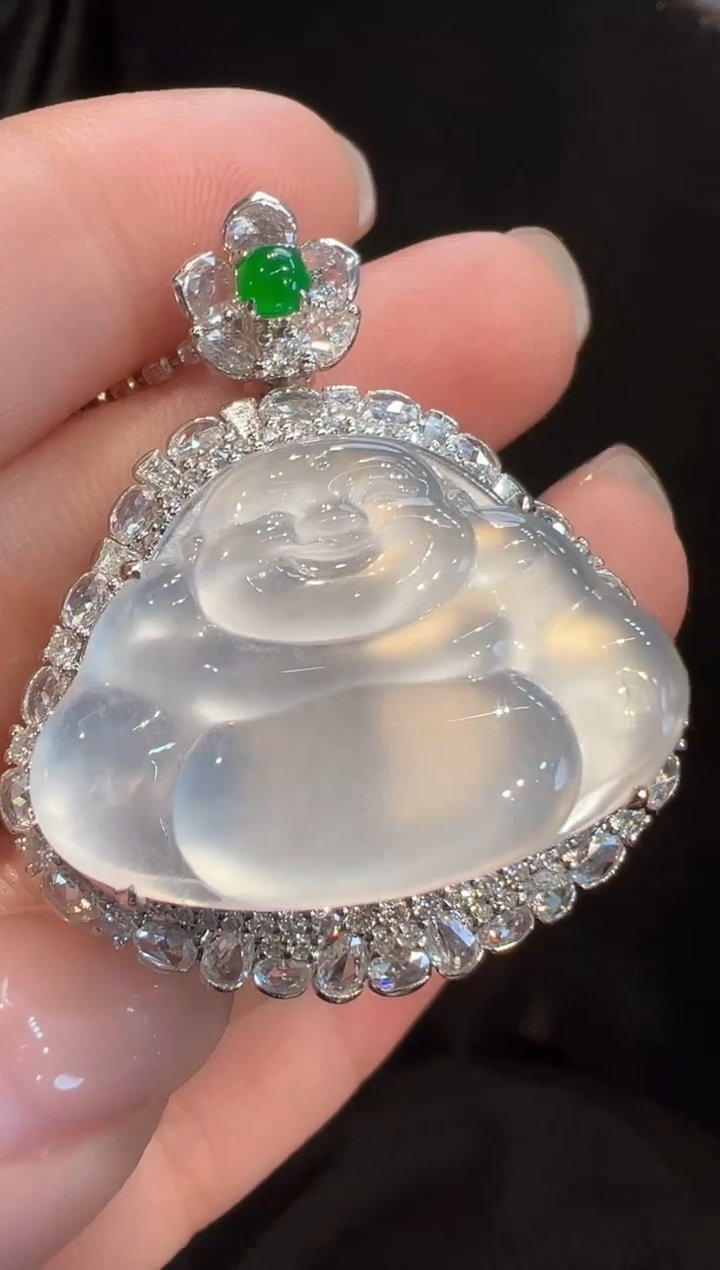 吊坠(不含链)18K金镶嵌翡翠AL6