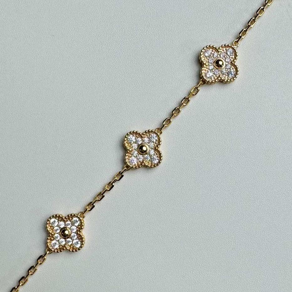 925银手链 米禾高级定制 全钻五花手链s21s22