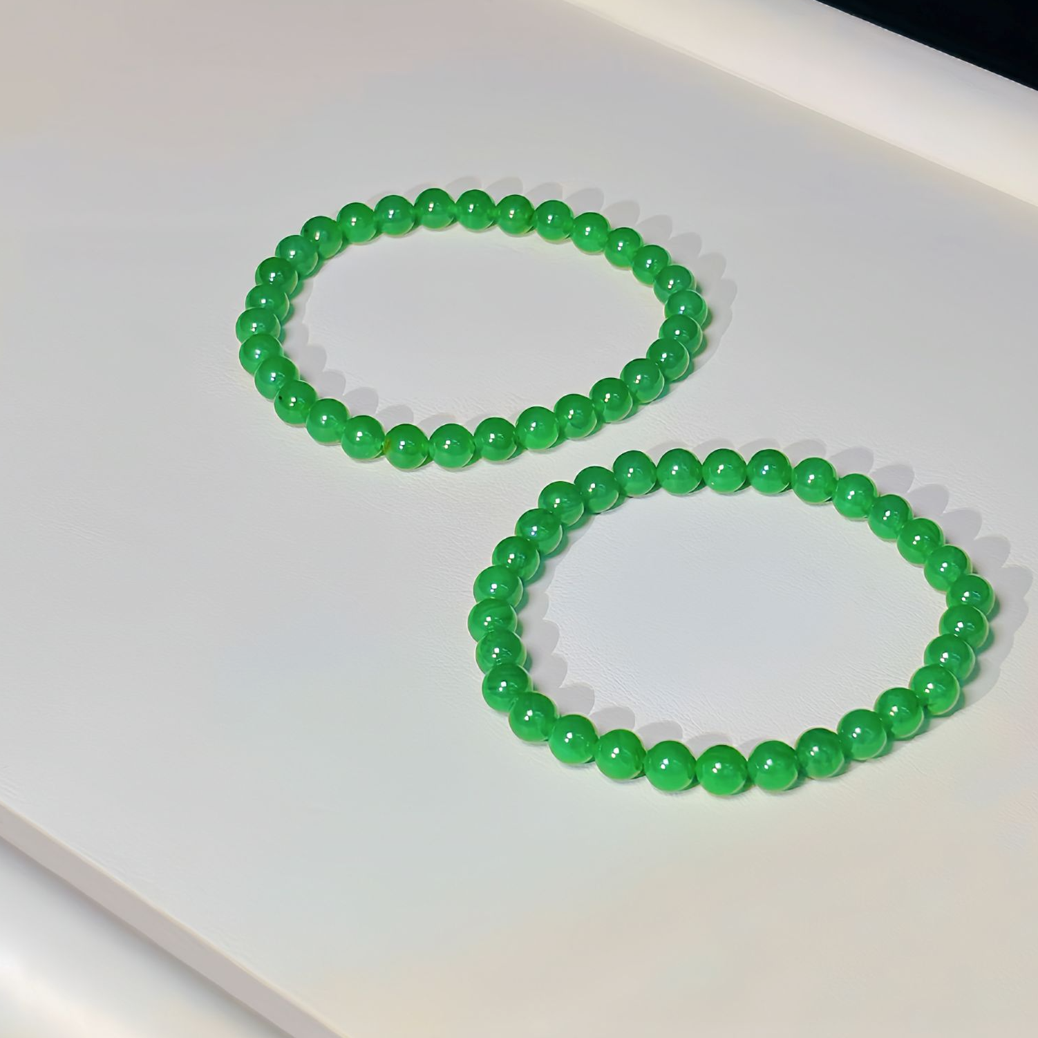 晴翠  和田玉 碧玉手串  4239  多样性发一件