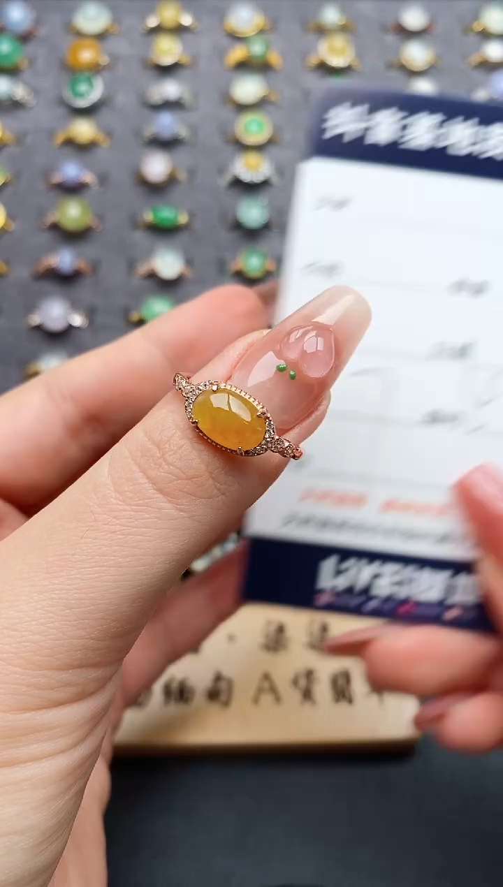 银S925镶嵌戒指翡翠.