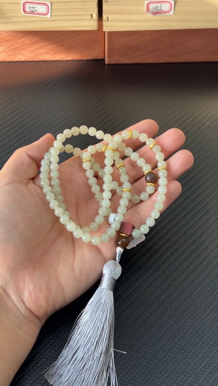 未镶嵌手串和田玉好****上且末近矿微色差卡6