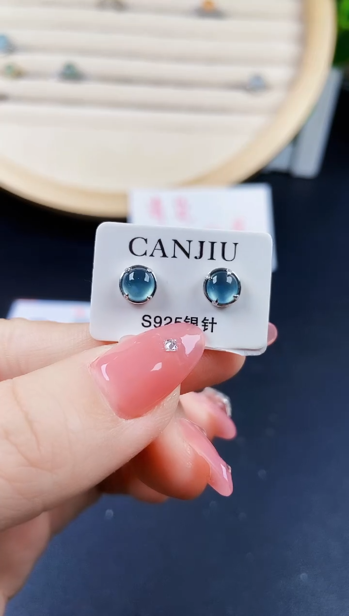 【闪购商品】翡翠耳饰银S925镶嵌120120120