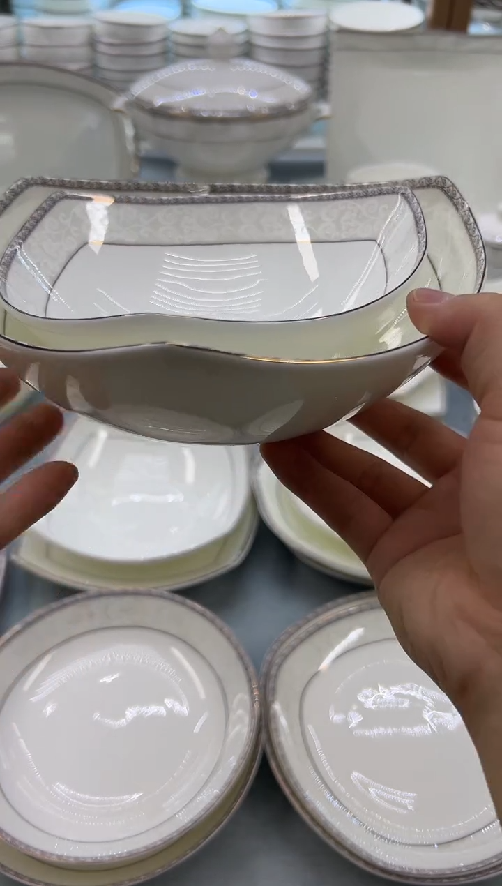 骨瓷玲珑8三角1个6三角1个