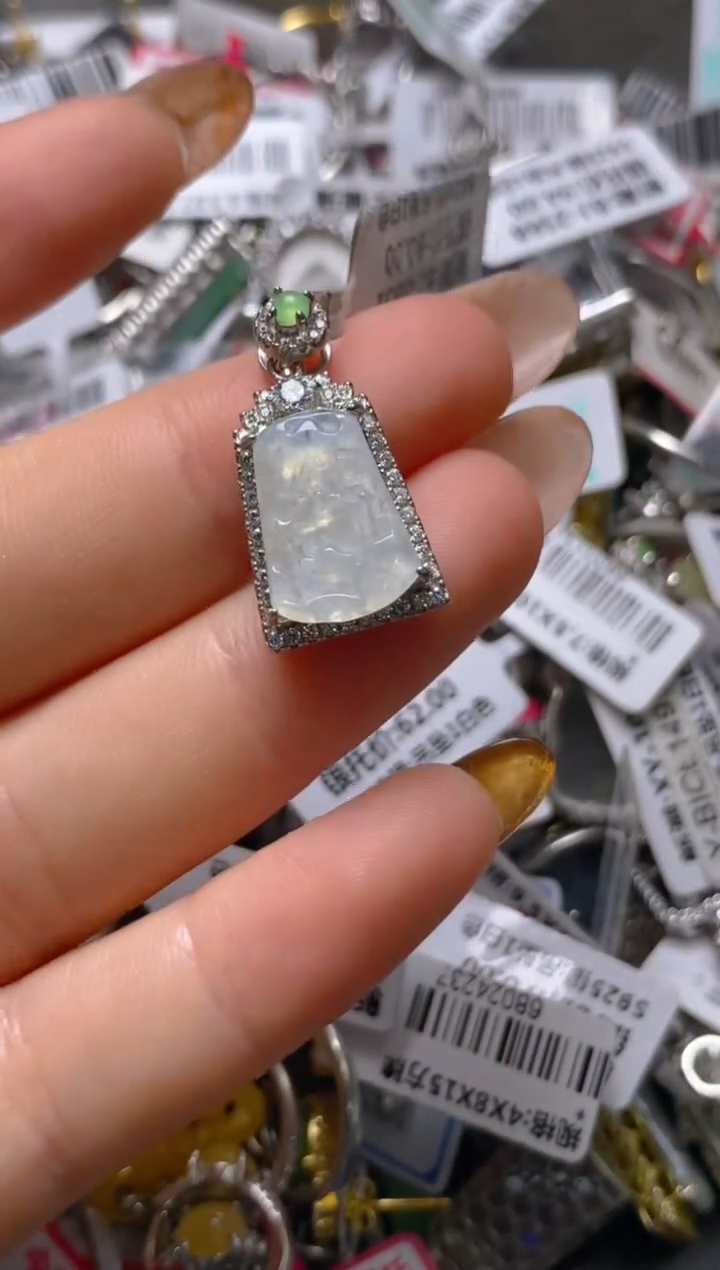 银S925镶嵌戒指翡翠百内无证书