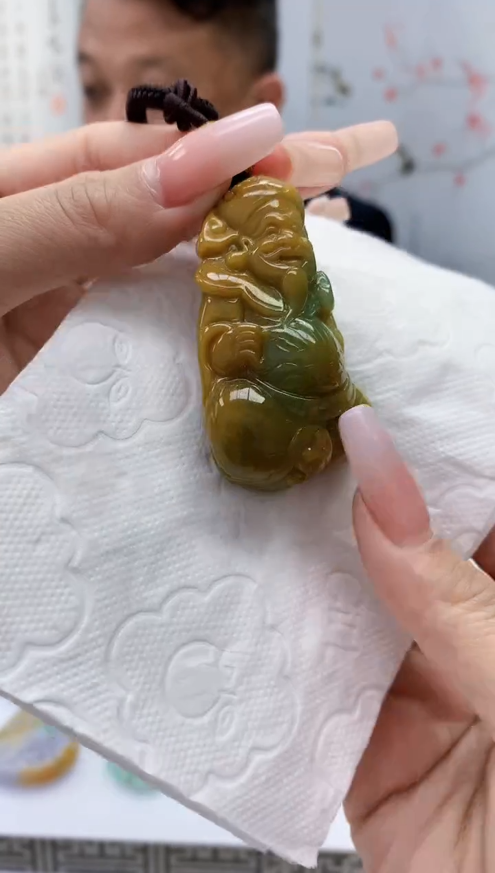 【闪购商品】定制翡翠未镶嵌4969lr-毛货挂件52