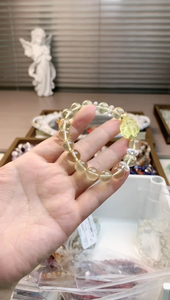 【闪购商品】水晶珠宝半成品未镶嵌黄水貔貅单圈