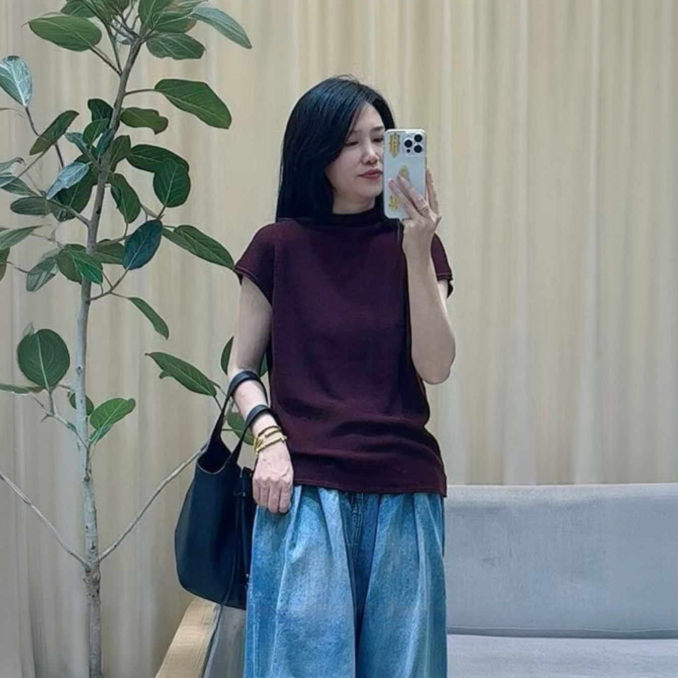 半高领速干褶皱女宽松型短袖T恤显瘦背心夏季圆领