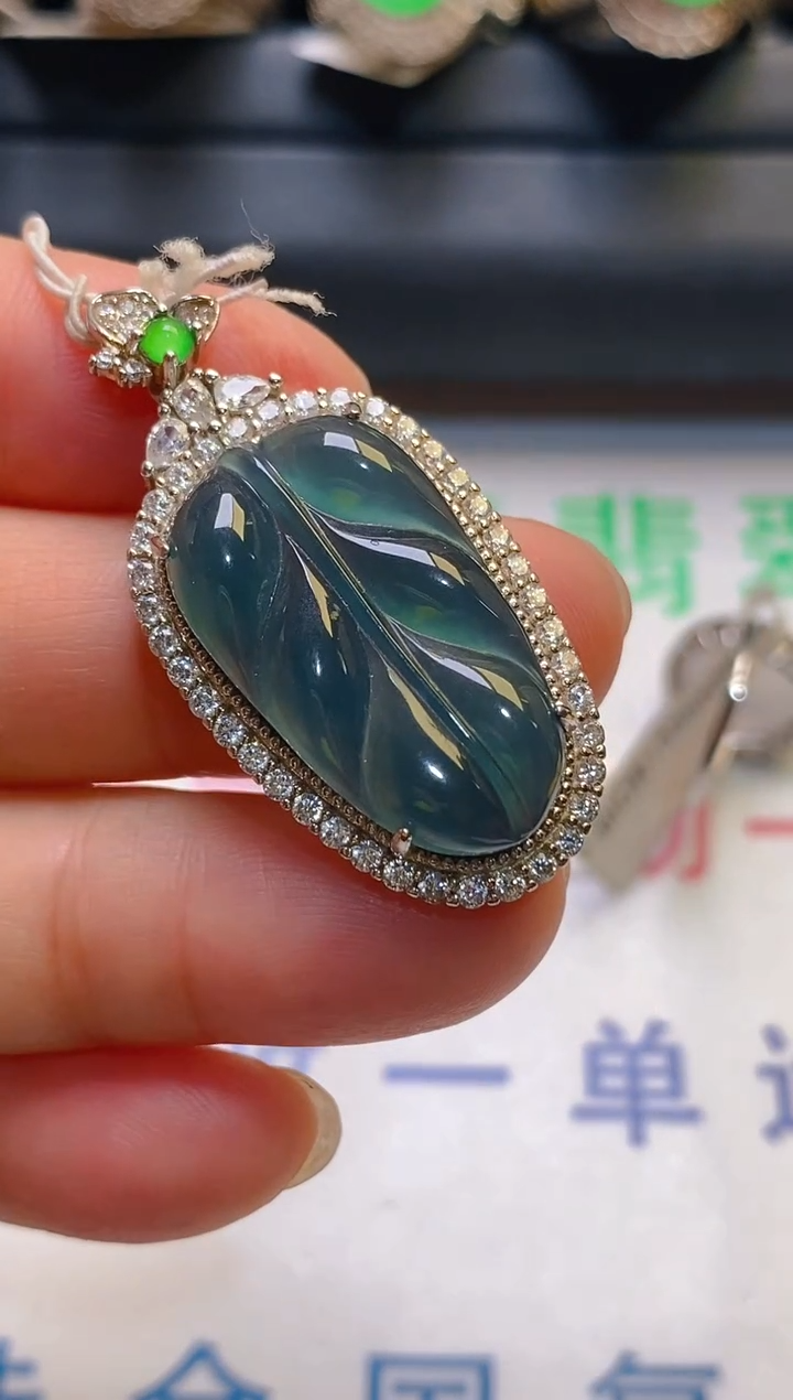 【闪购商品】翡翠耳饰银S925镶嵌天然A货翡翠1