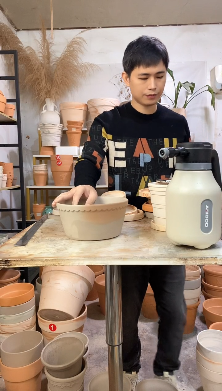 瑕疵无售后22*10灰陶矮盆 1盆无托