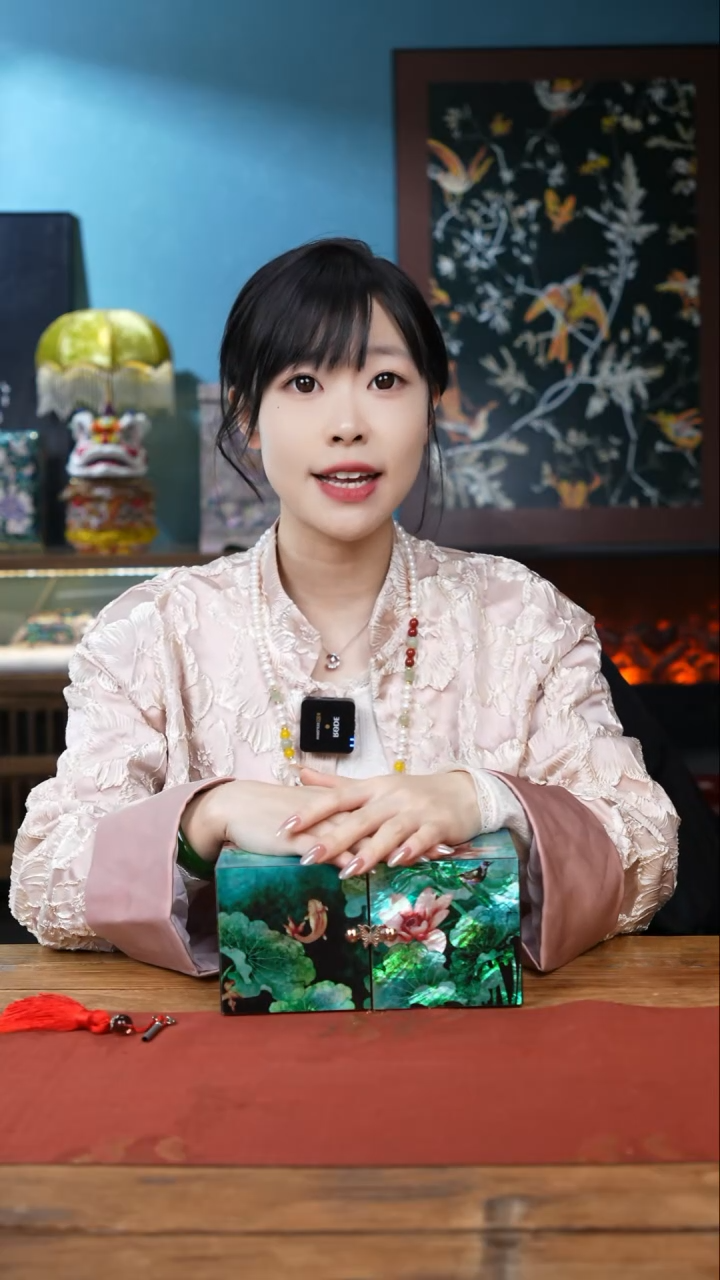 【闪购商品】瓷片螺钿工艺香椿木首饰盒