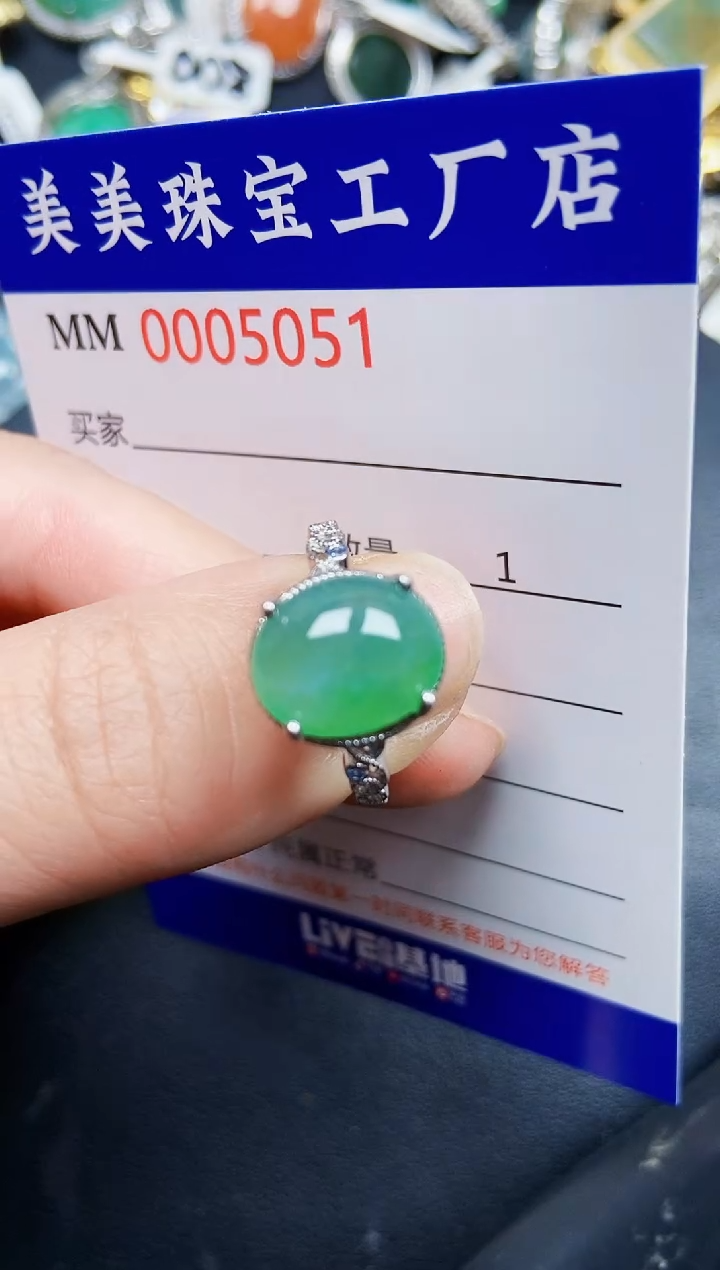 翡翠银S925镶嵌颈饰5051