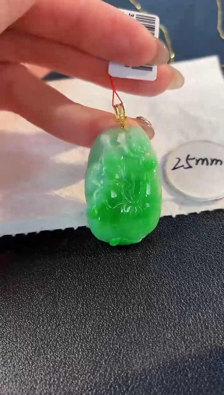 【闪购商品】翡翠颈饰18K金镶嵌缅料A货/支持复检/一件
