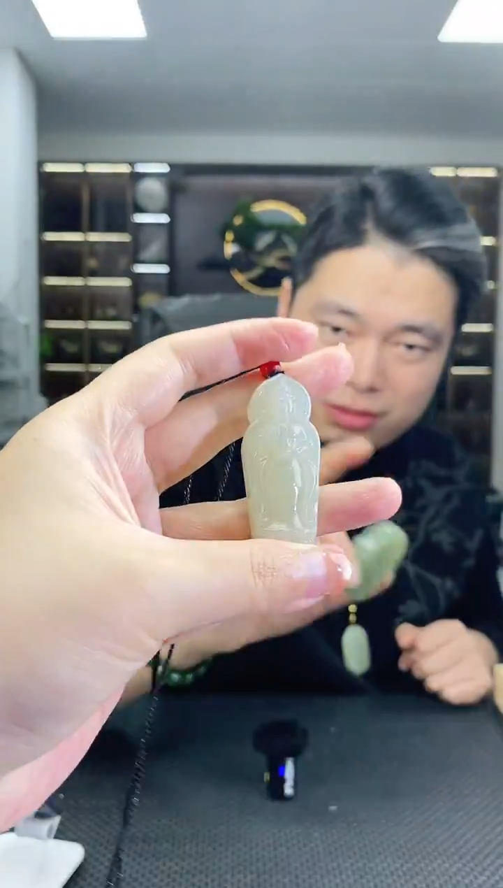 颈饰未镶嵌和田玉南海观音清货2