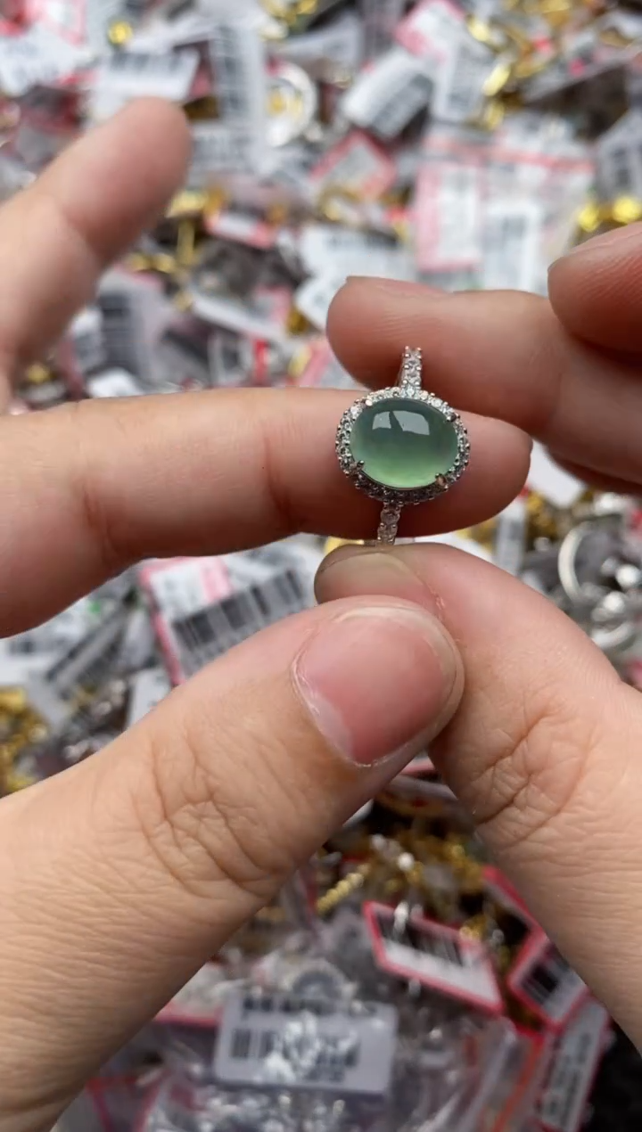 【闪购商品】翡翠戒指银S925镶嵌4444---9