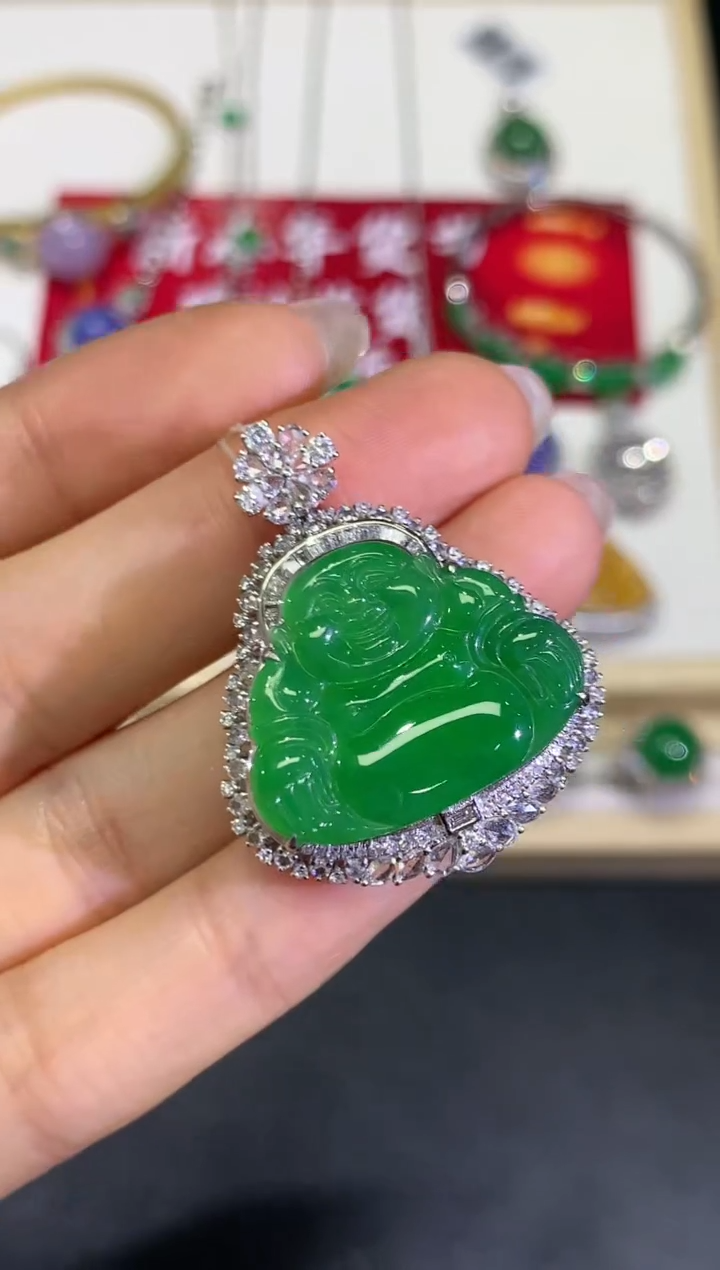 【闪购商品】定制翡翠18K金镶嵌团购68