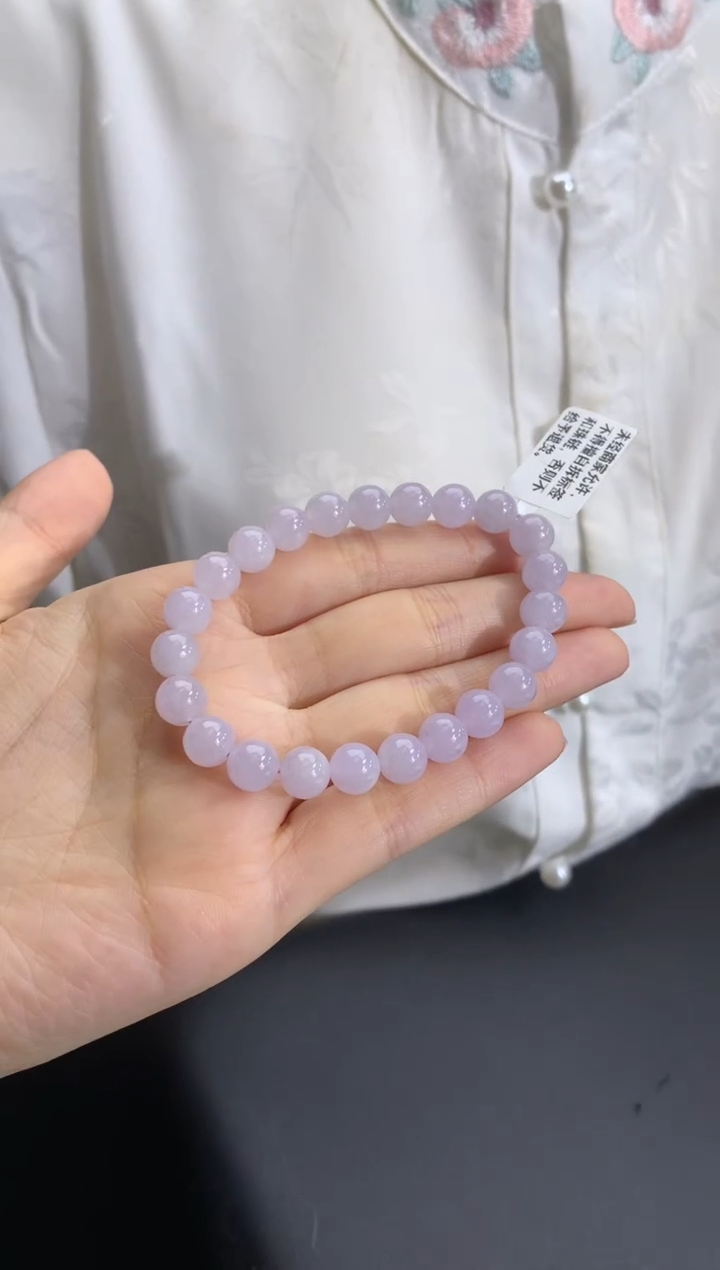 未镶嵌手串翡翠淡淡淡淡淡紫 卡8mm