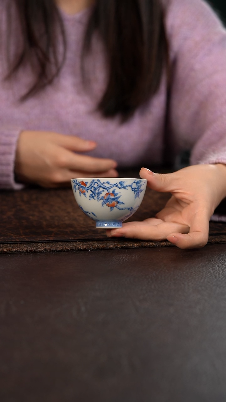 【闪购商品】杯聚澜堂九桃五福鸡心杯