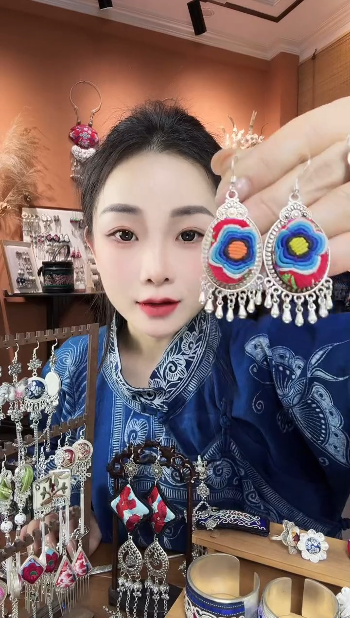 刺绣纯手工民族风耳环