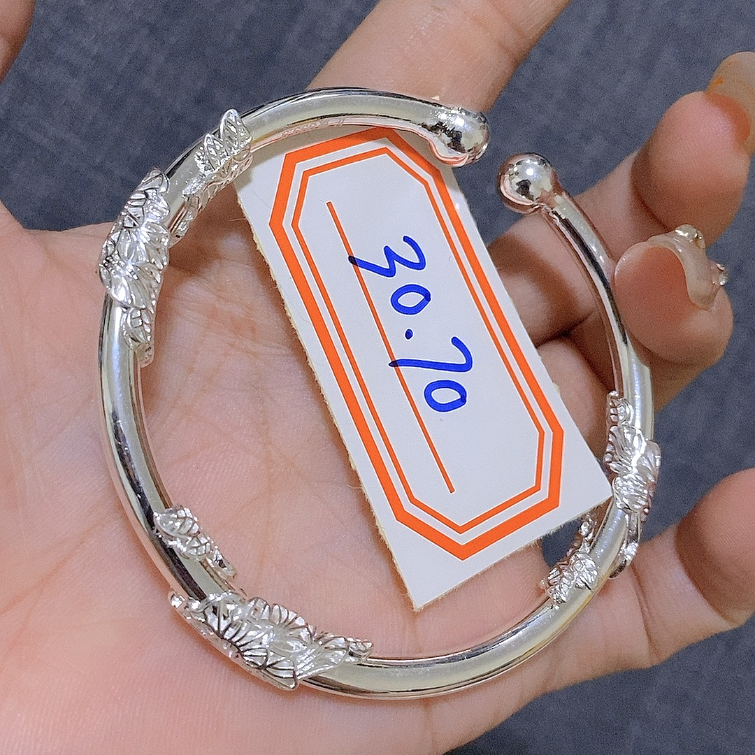 【双11特惠】足银999繁花似锦开口手镯