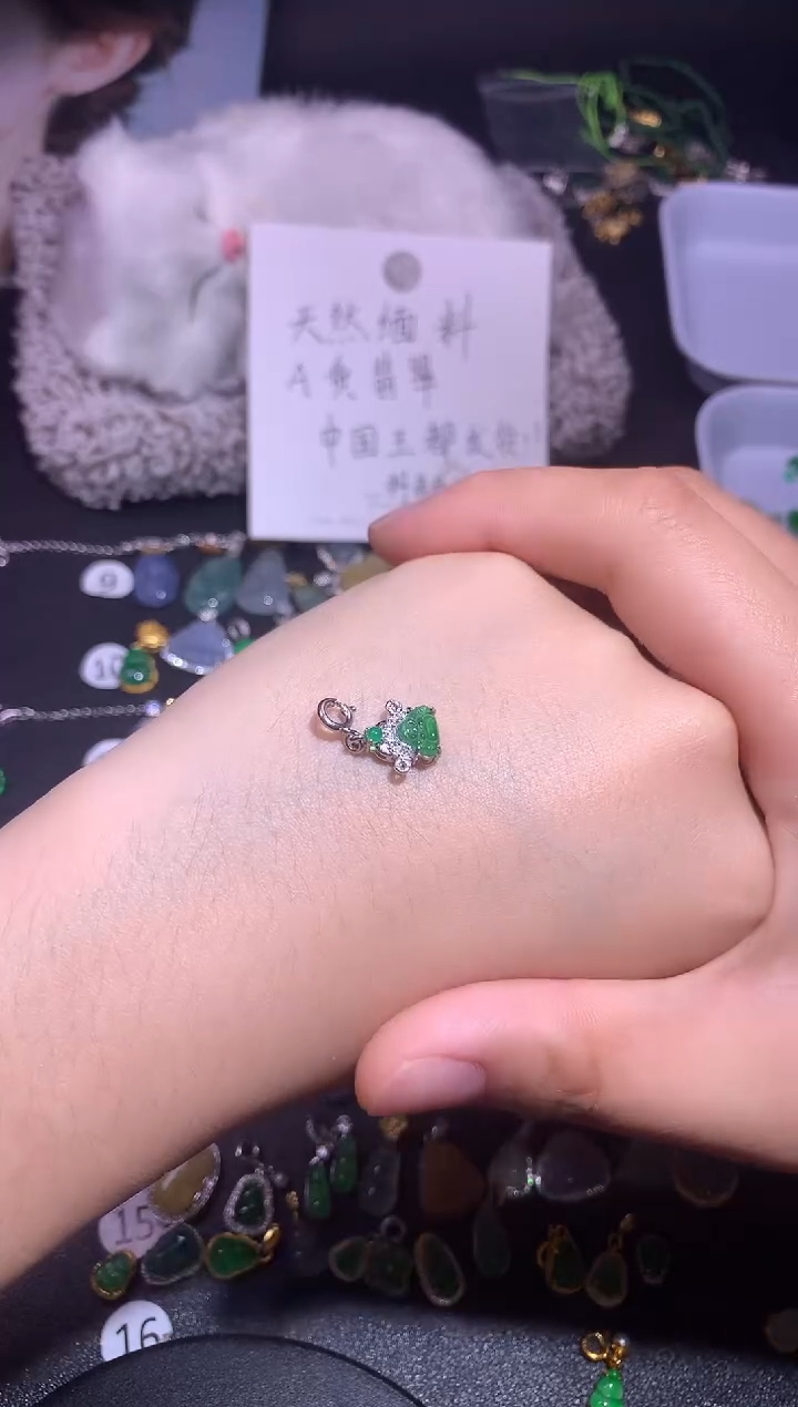 吊坠(不含链)银S925镶嵌翡翠✨***令1