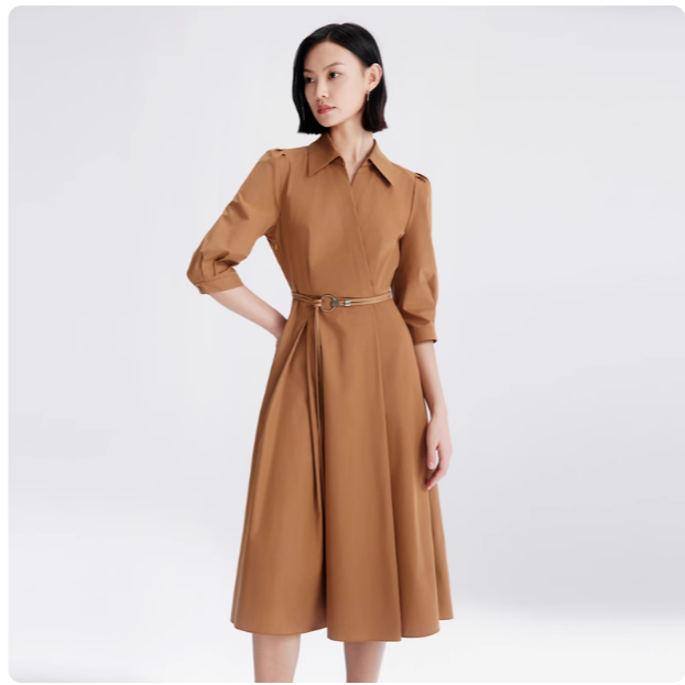 【KK专属】卡迪黛尔时尚拼接七分袖连衣裙西装裙女CF04718D5