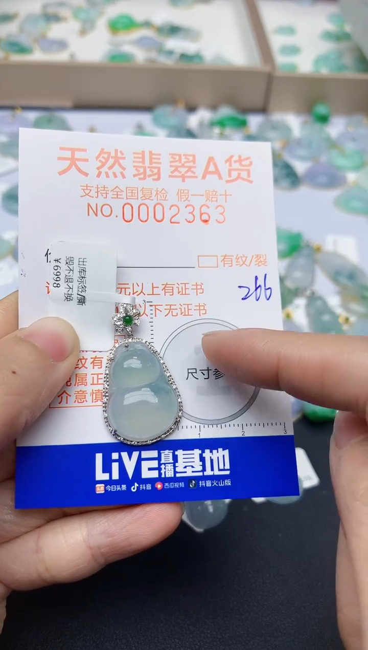 【闪购商品】翡翠颈饰18K金镶嵌天然翡翠A货    