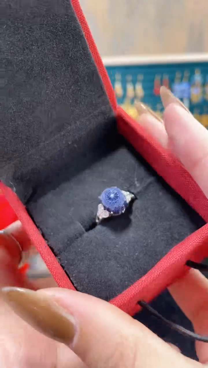 【闪购商品】非遗雕漆精品戒指蓝色