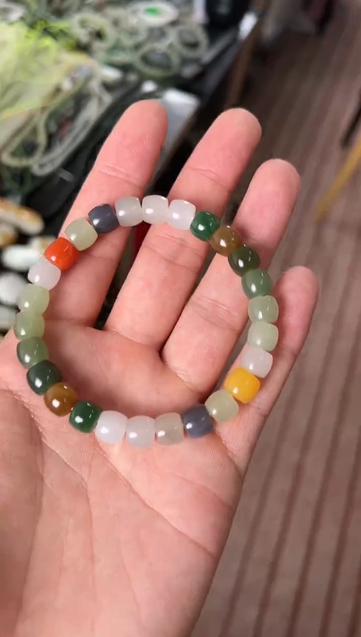 【闪购商品】和田玉手串未镶嵌多宝直切手串卡8mm微色差