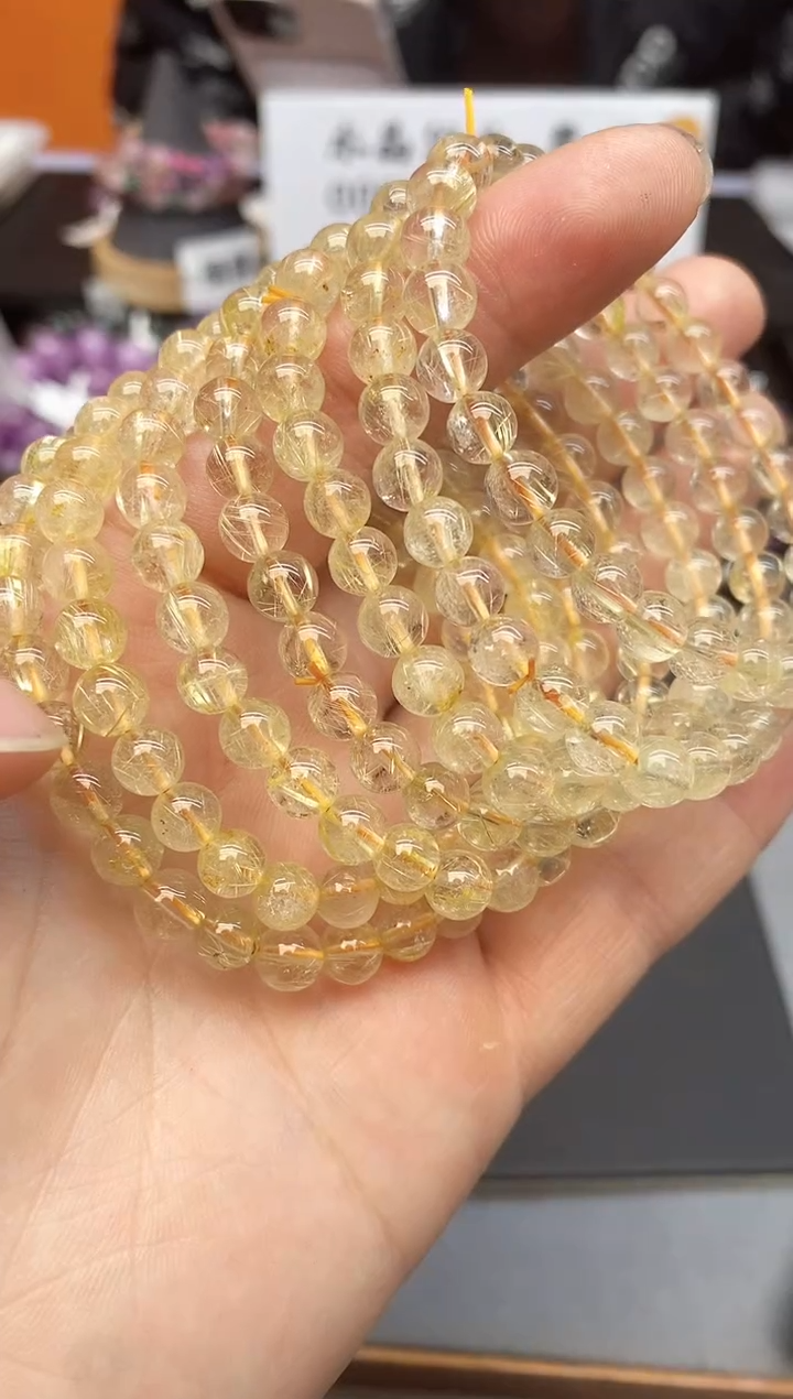 【闪购商品】水晶手串未镶嵌52 金发 6mm+